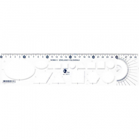 RECHIZITE SCOLARE - EU RIGLA 30CM PLASTIC TRANSPARENT FORME GEOMETRICE 53003