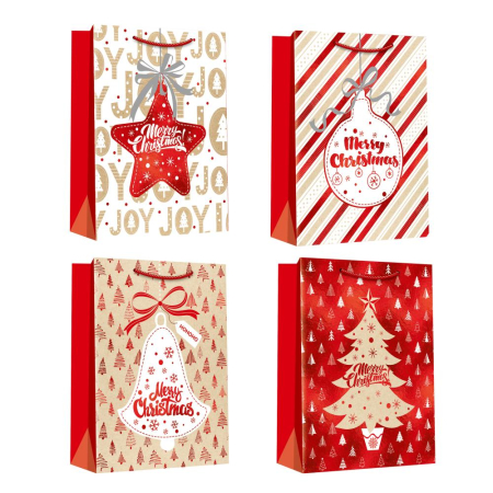 Ambalaje cu Spirit de Sărbătoare - SACOSA CADOU CRACIUN 18*23*10CM DELUXE PLUS M XMAS 71654