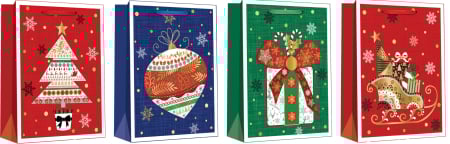 Ambalaje cu Spirit de Sărbătoare - SACOSA CADOU CRACIUN 30*42*12CM DELUXE JUMBO XMAS 71656