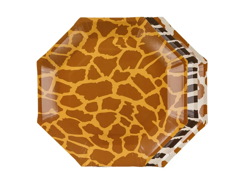 ARTICOLE PARTY - Set 6 Farfurii Carton Safari Spots 23cm Mix TPP115