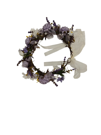 DE SEZON - CORONITA FLORI ARTIFICIALE MOV/ALB