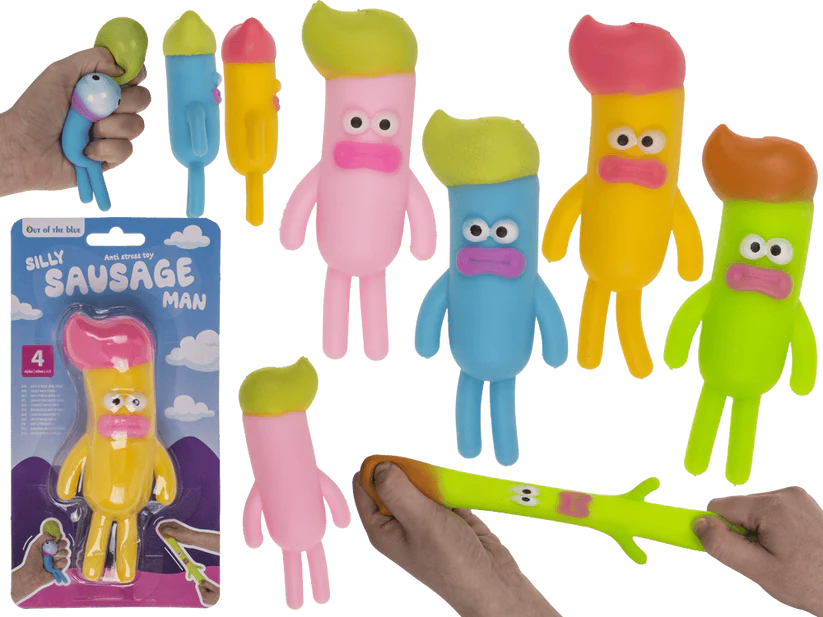 Squishy - Figurină Squishy Silly Sausage Man 14.5cm - Antistres ipb.ro