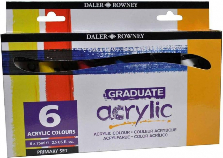 FIL CULORI ACRIL DALER ROWNEY GRADUATE PRIMARY 75ML 6/SET 123900026 [0]