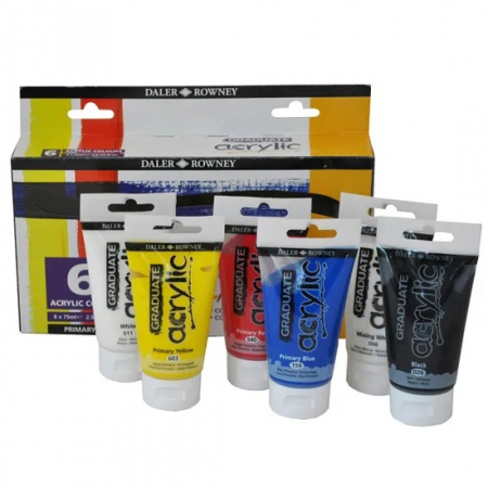 FIL CULORI ACRIL DALER ROWNEY GRADUATE PRIMARY 75ML 6/SET 123900026 [2]