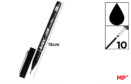 Pixuri cu radiera - FINELINER ARTIX IPB 1.0MM NEGRU PE345-10S