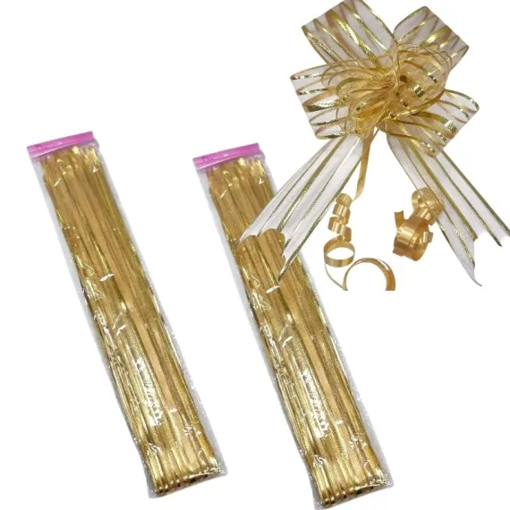 AMBALAJE SI SACOSE CADOURI - FUNDITE ORGANZA PENTRU CADOURI SI DECORATIUNI 5*74 CM 10/SET GOLD BJ-FUNDE08