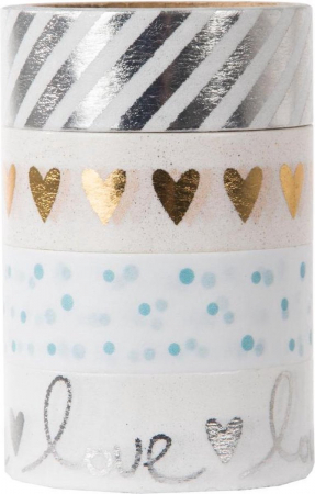 GB BANDA ADEZIVA DECORATIVA 15MM*3M TAPE LOVE SILVER 10627/10629 [0]