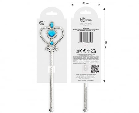 GOD BAGHETA PARTY ARGINTIE CU PIETRE ALBASTRE, 32CM ROZNK-YH [2]