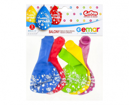 GOD BALOANE LATEX GEMAR Happy Birthday Party, 30cm, hanging balloon,5/set GS110/P097W [1]