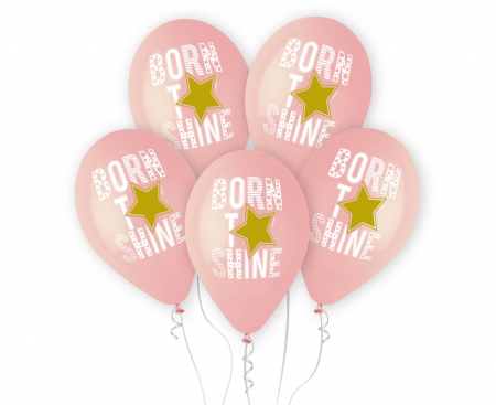 ARTICOLE PARTY - GOD BALOANE Premium helium balloons Born to Shine (pink), 33cm, 5/set GS120/1002P