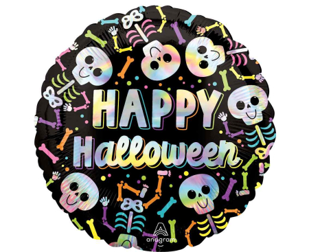 Baloane si accesorii - BALON FOLIE ALUMINIU Iridescent Bare Bones Halloween, 45cm 4793501