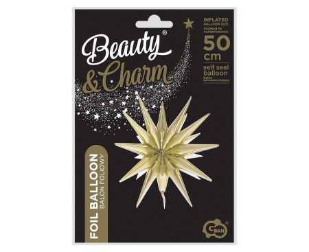 BALON FOLIE ALUMINIU Star 3D, champagne, 50cm FG-G3SZ [2]