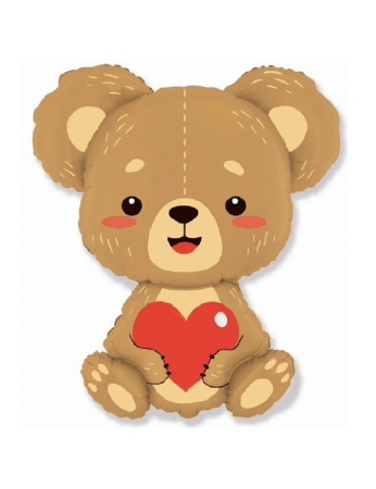Ziua indragostitilor - BALON FOLIE ALUMINIU Tedy bear with heart, 85*69cm 901856