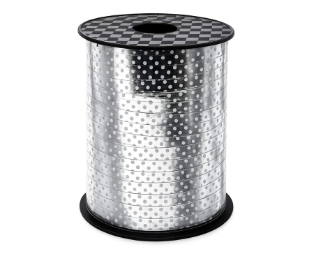 DE SEZON - RAFIE PLASTIC LUCIOASA 0.5cm*458m, argintiu cu buline GT-5PR73