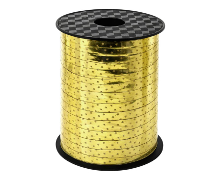 DE SEZON - RAFIE PLASTIC LUCIOASA 0.5cm*458m, aurie cu stelute GT-5PR76