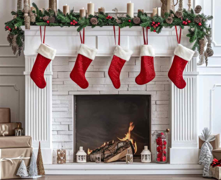 DECORATIUNE CRACIUN SOSETA Santa Christmas sock sparkling, red, 27X44cm NW-SKBR [1]