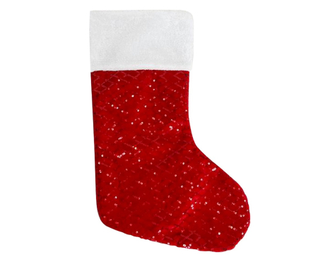 Decoratiuni Craciun - DECORATIUNE CRACIUN SOSETA Santa Christmas sock sparkling, red, 27X44cm NW-SKBR
