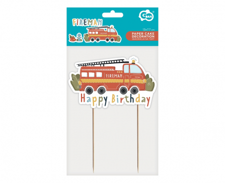 GOD DECORATIUNI DIN LEMN PENTRU TORT Fireman, 13x7.7cm RV-DPTF [1]