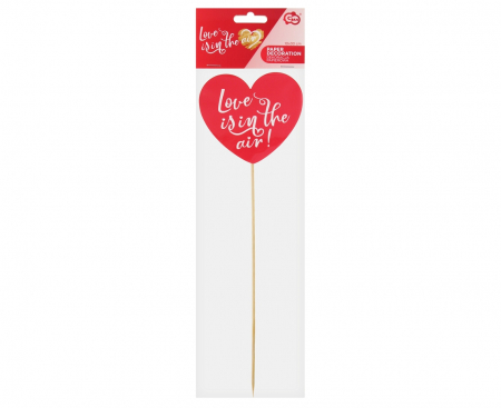 GOD DECORATIUNI DIN LEMN PENTRU TORT Love is in the air-Heart, 10*30cm RV-DPLS [3]