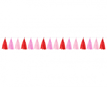 GOD GHIRLANDA DIN HARTIE Tinsel paper garland, red-pink, 250cm PF-GPFC [1]