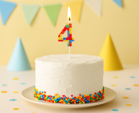 GOD LUMANARE TORT Number 4, blocks, multicolor BH-SPK4 [1]