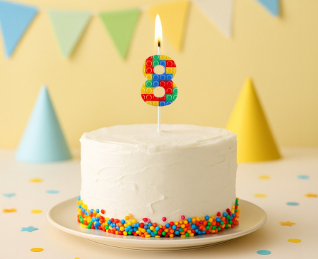 GOD LUMANARE TORT Number 8, blocks, multicolor BH-SPK8 [1]