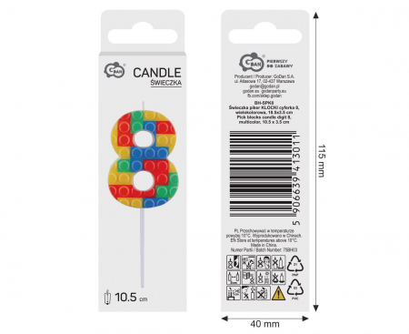 GOD LUMANARE TORT Number 8, blocks, multicolor BH-SPK8 [2]