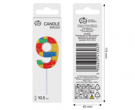 GOD LUMANARE TORT Number 9, blocks, multicolor BH-SPK9 [2]