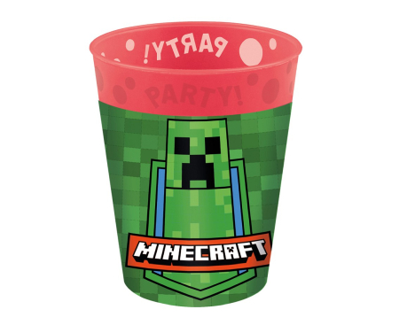 Farfurii/ Pahare/ Servetele/ Paie/ Tacamuri - PAHARE PLASTIC REUTILIZABILE Minecraft Mojang, 250ml, 4/set 96771