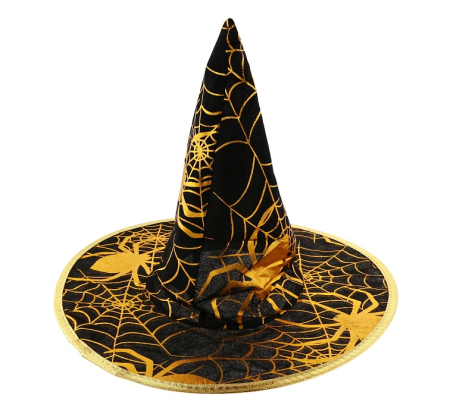 PALARIE VRAJITOARE Witch hat with a golden spiderweb, 30cm, Size S, KCZZP-YH [1]