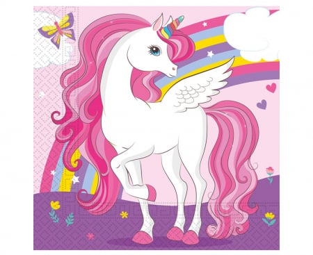 HOBBY - GOD SERVETELE 33*33CM 20/SET UNICORN RAINBOW COLORS 93760