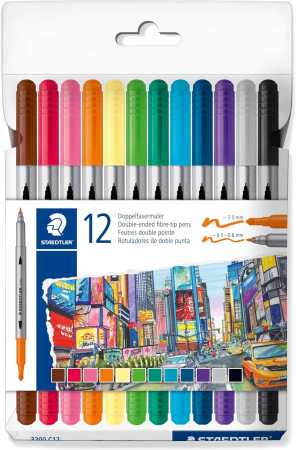 RECHIZITE SCOLARE - GRI CARIOCI STAEDTLER 2 CAPETE  12/SET CUTIE CARTON ST-3200-C12