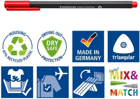 GRI FINELINER STAEDTLER TRIPLUS 0.3 MM 10/SET 334C10 [4]