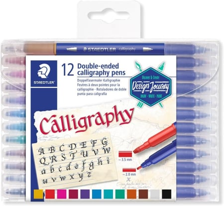 FINE ARTS&GRAPHICS - MARKER CALIGRAFIC STAEDTLER 2 CAPETE 3.5-2.0MM 12/SET ST-3005-TB12