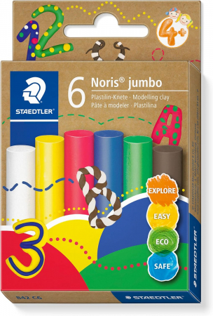 RECHIZITE SCOLARE - GRI PLASTILINA STAEDTLER JUMBO NORIS 6/SET ST-842-C6
