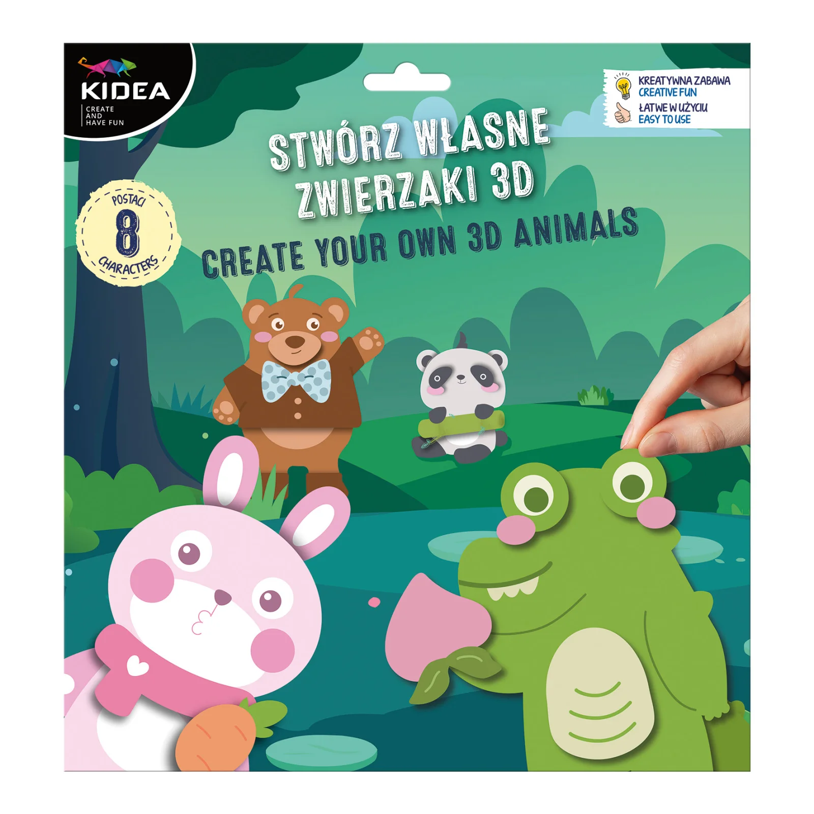 ARTICOLE COPII - Joc Creativ 3D Kidea - Creează-ți 8 Animale din Carton