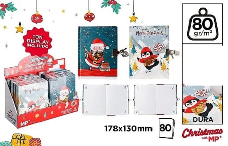 Diverse Articole de Craciun - JURNAL CU LACAT IPB 178*130MM 80F CERVANTES MERRY CHRISTMAS CH24078