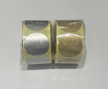 Materiale Didactice - KLU ETICHETE CADOU "TNX" 500/ ROLA ARGINTIU/ AURIU