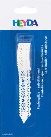 Benzi decorative - KP BANDA DECORATIVA HARTIE AUTOADEZIVA 17MM*2M DANTELA ALBA VALURI 4880080