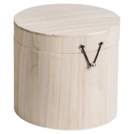 Cutii/ Cufere/ Tavi Lemn - KP CUTIE LEMN ROTUNDA 15.5*15.4CM CU CAPAC 8735206