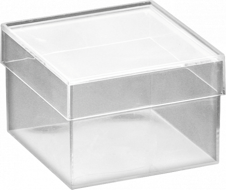 Sticle/ Cutii/ Pusculite/ Suporturi - KP CUTIE PATRATA PLASTIC TRANSPARENT 7.5CM 6917240