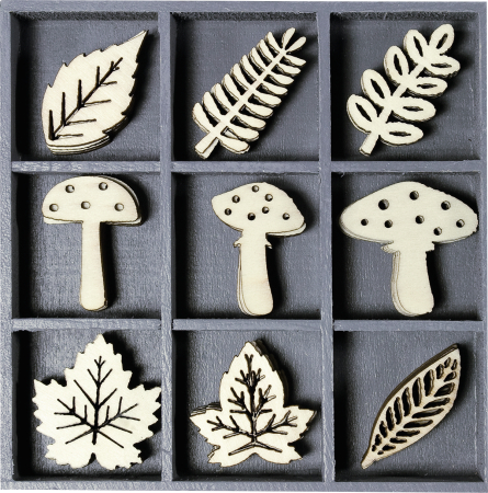 Decoratiuni Diverse - DECORATIUNI LEMN CIUPERCI SI FRUNZE 45/SET 18521020