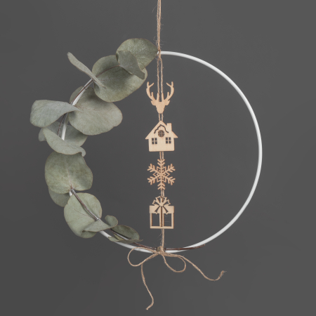 DECORATIUNI LEMN CRACIUN  45 piese, 9 modele, 3cm 18521022 [2]