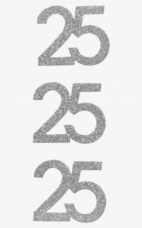 Stickere Decorative - KP STICKER DECOR 7.5*16.5CM NR. 25 ARGINTIU GLITTER 3 PCS 3780740