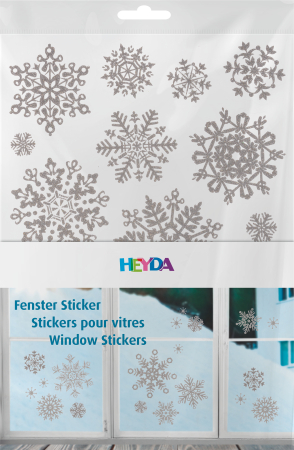 STICKER DECOR FEREASTRA CRISTALE GHEATA 3 COLI/SET GLITTER ARGINTIU 3584467 [1]