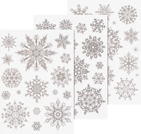 Banda autoadeziva/ Stickere Fereastra - STICKER DECOR FEREASTRA CRISTALE GHEATA 3 COLI/SET GLITTER ARGINTIU 3584467