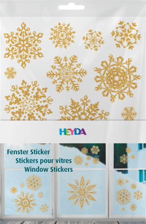 STICKER DECOR FEREASTRA CRISTALE GHEATA 3 COLI/SET GLITTER AURIU 3584466 [1]