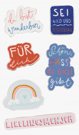 Import - KP STICKER DECOR LEMN 1.5-8CM DIVERSE MESAJE 8001329