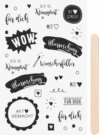 HOBBY - KP STICKERE TRANSFERABILE DIVERSE MESAJE NEGRE 10*19CM 3780901