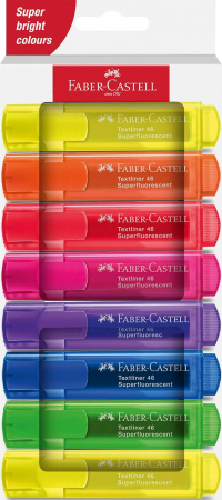 Textlinere - LEC TEXTMARKER FABER-CASTEL CUTIE CARTON SUPERFLUORESCENT  8/SET FC254648